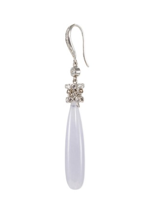 Figure View - Click To Enlarge - SAMUEL KUNG - Diamond 18k white gold jade drop earrings