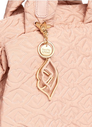 Detail View - Click To Enlarge - SEE BY CHLOÉ - 'Bisou' logo stitch shoulder bag