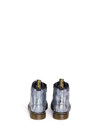 Back View - Click To Enlarge - DR. MARTENS - 'Brooklee IE' metallic oil slick leather toddler boots