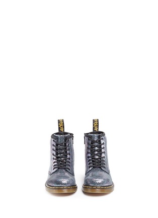 Figure View - Click To Enlarge - DR. MARTENS - 'Brooklee IE' metallic oil slick leather toddler boots