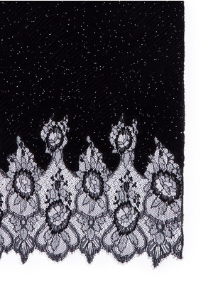Detail View - Click To Enlarge - VALENTINO GARAVANI - Floral lace beaded plissé pleat cashmere-wool scarf