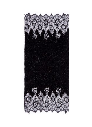 Main View - Click To Enlarge - VALENTINO GARAVANI - Floral lace beaded plissé pleat cashmere-wool scarf