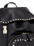 Detail View - Click To Enlarge - VALENTINO GARAVANI - 'Rockstud' flap drawstring leather backpack