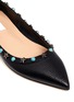 Detail View - Click To Enlarge - VALENTINO GARAVANI - 'Star Studded' leather skimmer flats