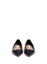 Front View - Click To Enlarge - VALENTINO GARAVANI - 'Star Studded' leather skimmer flats