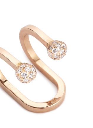 Detail View - Click To Enlarge - KIM MEE HYE - 'Double Rocker' diamond 18k rose gold lip ring