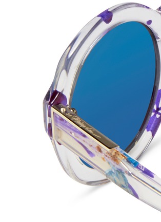 Detail View - Click To Enlarge - 3.1 PHILLIP LIM - Pressed flower clear acetate oversize mirror sunglasses