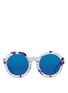 Main View - Click To Enlarge - 3.1 PHILLIP LIM - Pressed flower clear acetate oversize mirror sunglasses