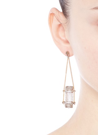 Figure View - Click To Enlarge - EDDIE BORGO - 'Sibyl Vial' chain rock crystal drop earrings