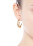 Figure View - Click To Enlarge - EDDIE BORGO - 'Dahlia' crystal pavé crescent moon hoop earrings