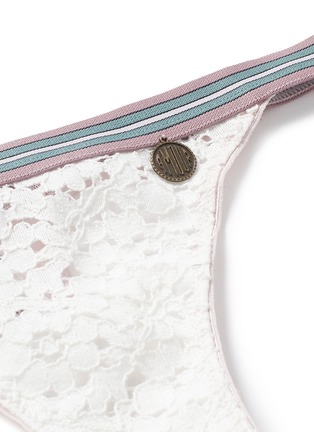 Detail View - Click To Enlarge - 72930 - 'Room Service' stripe elastic lace thong
