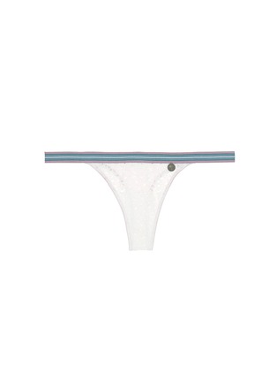 Main View - Click To Enlarge - 72930 - 'Room Service' stripe elastic lace thong