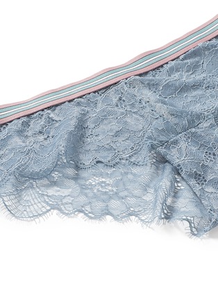 Detail View - Click To Enlarge - 72930 - 'Dragonfly' stripe elastic waist lace boyshorts