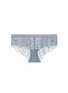 Main View - Click To Enlarge - 72930 - 'Dragonfly' stripe elastic waist lace boyshorts