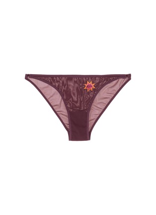 Main View - Click To Enlarge - 72930 - 'Shelby' embroidered logo tulle briefs