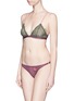 Figure View - Click To Enlarge - 72930 - 'Shelby' embroidered logo tulle briefs