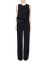 Main View - Click To Enlarge - MS MIN - Belted crepe jumpsuit