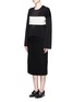 Figure View - Click To Enlarge - MS MIN - Asymmetric drape front skirt