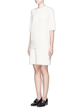 Front View - Click To Enlarge - MS MIN - Wool blend Milano knit belted dress