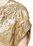 Detail View - Click To Enlarge - MS MIN - Crinkled brocade roll sleeve top