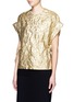 Front View - Click To Enlarge - MS MIN - Crinkled brocade roll sleeve top