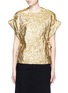 Main View - Click To Enlarge - MS MIN - Crinkled brocade roll sleeve top