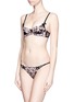 Figure View - Click To Enlarge - L'AGENT - 'Kaity' floral embroidery tulle tanga briefs