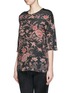 Front View - Click To Enlarge - BY WALID - 'Isabel' asymmetric zip rose print silk tunic