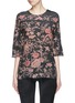 Main View - Click To Enlarge - BY WALID - 'Isabel' asymmetric zip rose print silk tunic