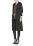 Figure View - Click To Enlarge - BY WALID - 'Isabel' asymmetric zip rose print silk tunic