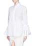 Front View - Click To Enlarge - MATICEVSKI - 'Pivoted' sleeve tie cotton poplin shirt