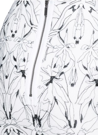 Detail View - Click To Enlarge - MATICEVSKI - 'Personify' spider orchid floral embroidery mesh skirt