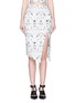 Main View - Click To Enlarge - MATICEVSKI - 'Personify' spider orchid floral embroidery mesh skirt