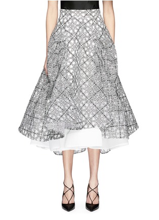 Main View - Click To Enlarge - MATICEVSKI - 'Entwine' star jacquard volume flare skirt