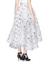 Back View - Click To Enlarge - MATICEVSKI - 'Axle' spider orchid floral embroidery full skirt