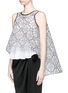 Front View - Click To Enlarge - MATICEVSKI - 'Interstellar' star jacquard sleeveless cape flare top