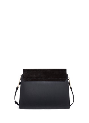 Back View - Click To Enlarge - CHLOÉ - 'Faye' medium suede flap leather shoulder bag