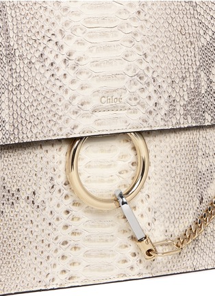 Detail View - Click To Enlarge - CHLOÉ - 'Faye' medium python panel leather shoulder bag