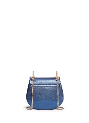 Back View - Click To Enlarge - CHLOÉ - 'Drew' mini metallic leather shoulder bag