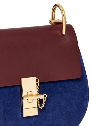 Detail View - Click To Enlarge - CHLOÉ - 'Drew' small suede leather shoulder bag