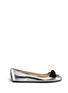 Main View - Click To Enlarge - JIMMY CHOO - 'Whitney' crystal grosgrain bow mirror leather flats