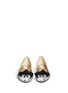 Figure View - Click To Enlarge - JIMMY CHOO - 'Whitney' crystal grosgrain bow mirror leather flats