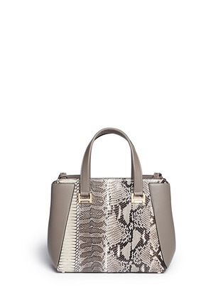 Back View - Click To Enlarge - JIMMY CHOO - 'Alfie' medium python patchwork tote