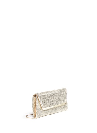 Front View - Click To Enlarge - JIMMY CHOO - 'Margot' chain glitter envelope clutch