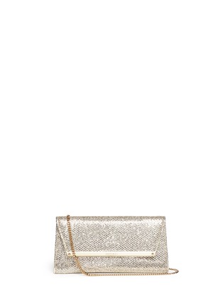 Main View - Click To Enlarge - JIMMY CHOO - 'Margot' chain glitter envelope clutch