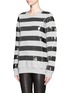 Front View - Click To Enlarge - MARKUS LUPFER - Sequined stripe cotton sweater