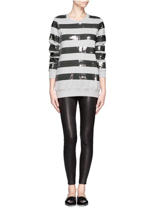 Figure View - Click To Enlarge - MARKUS LUPFER - Sequined stripe cotton sweater