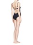 Front View - Click To Enlarge -  - Cap D'ail scalloped trim open back one-piece swimsuit