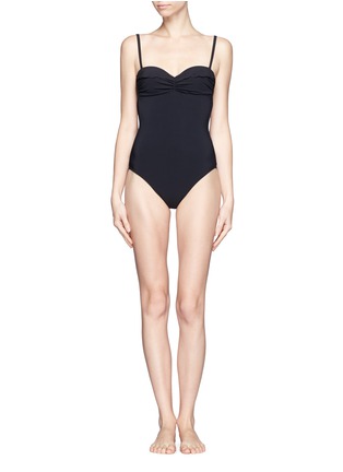 Main View - Click To Enlarge -  - Cap D'ail scalloped trim open back one-piece swimsuit