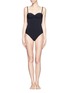 Main View - Click To Enlarge -  - Cap D'ail scalloped trim open back one-piece swimsuit